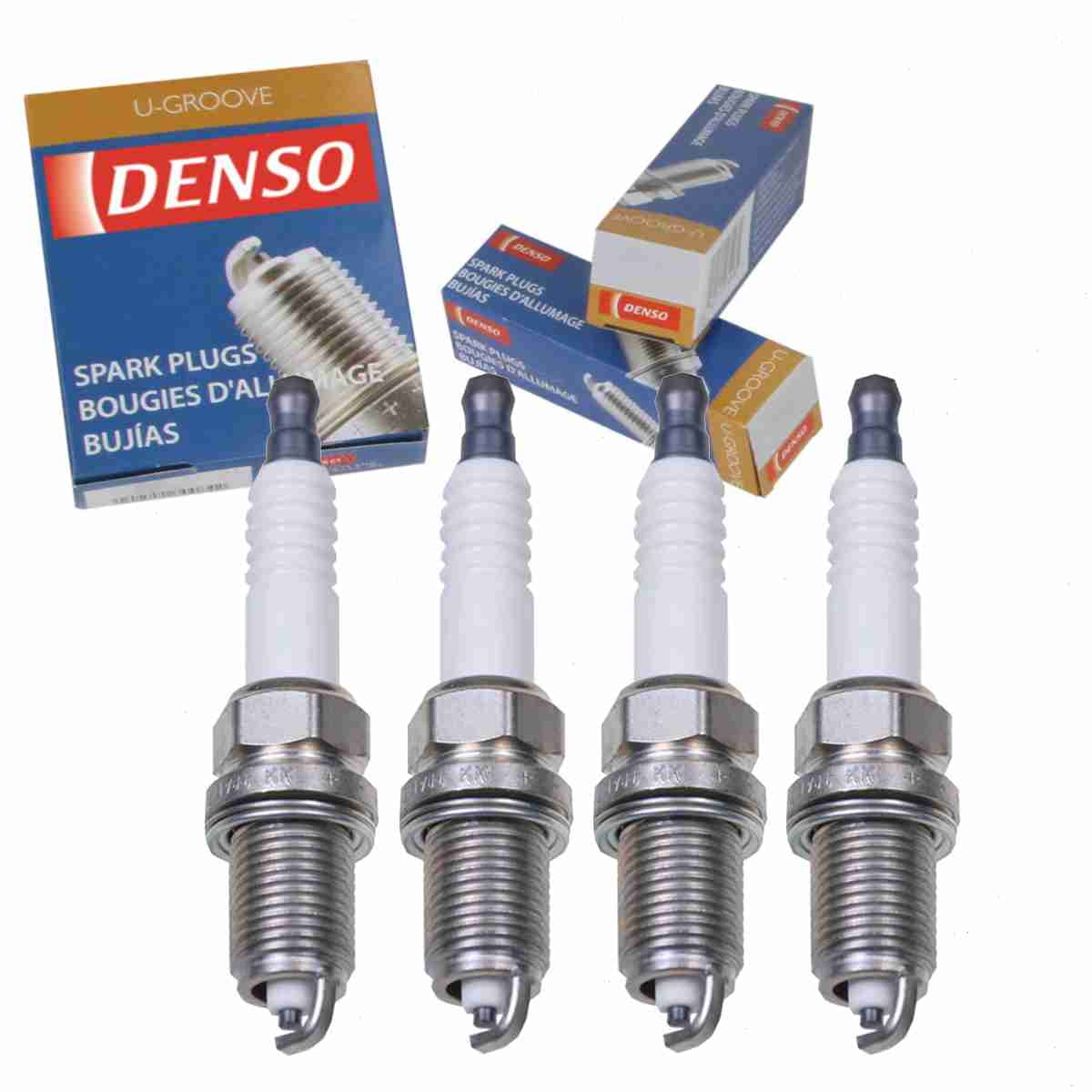 4 pc DENSO 3006 Standard U-Groove Spark Plugs for 90919-01129 Q16R-U11 Ignition Wire Secondary Fits select: 1987-1991 TOYOTA CAMRY, 1989 TOYOTA COROLLA