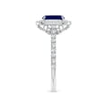 thumbnail image 3 of Angara Natural 1 Ct. Blue Sapphire with Diamond Halo Ring in 14K White Gold for Women (Ring Size: 3), 3 of 10