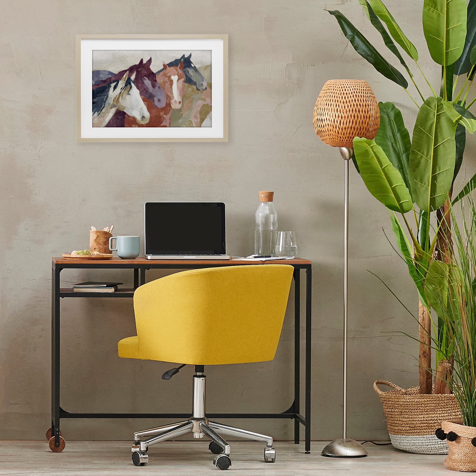 Stupell Industries Calm Horses Abstraction Birch Framed Print Under Glass, design by Chromatic Storm Studio