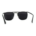 thumbnail image 4 of Hipster Crossbar Double Bridge Rectangle Metal Rim Sunglasses All Black, 4 of 4