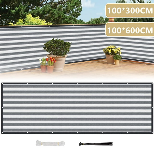 1mx3m Balcony Privacy Net UV Resistant Fence Nets Heat Resistant Outdoor Balcony Sunscreen with Rope for Home Garden Patio Pool Porches Fences