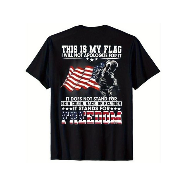Camiseta patriótica "Defiende la libertad": camisa vintage de algodón con la bandera estadounidense, ideal para hombre, ideal como regalo.