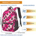thumbnail image 3 of Black and Pink Leopard Print 17" Waterproof Oxford School Backpacks for Teens, S-Shape Padded Straps, for School, Travel, Hiking, Camping, 3 of 5
