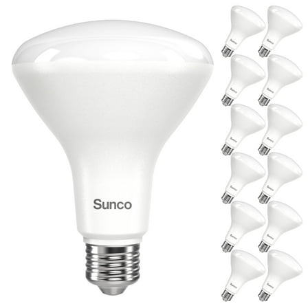 Sunco 12 Pack BR30 LED Bulbs, High Output 1200 Lumens, Indoor Flood Lights, 11W Equivalent 65W, 5000K Daylight, E26 Base, Interior Dimmable Recessed Can Light Bulbs