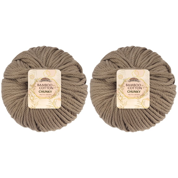 JubileeYarn Bamboo Cotton Chunky Yarn - 100g/Ball - Coffee Lover - 2 Balls
