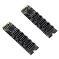 thumbnail image 1 of 2X Tarjeta Adaptadora M.2 Una NGFF de 5 Puertos SATA3.0 JMB585 Tarjeta de Expansión M.2 Key M SATA3.0 para Computadora Portátil, 1 of 10