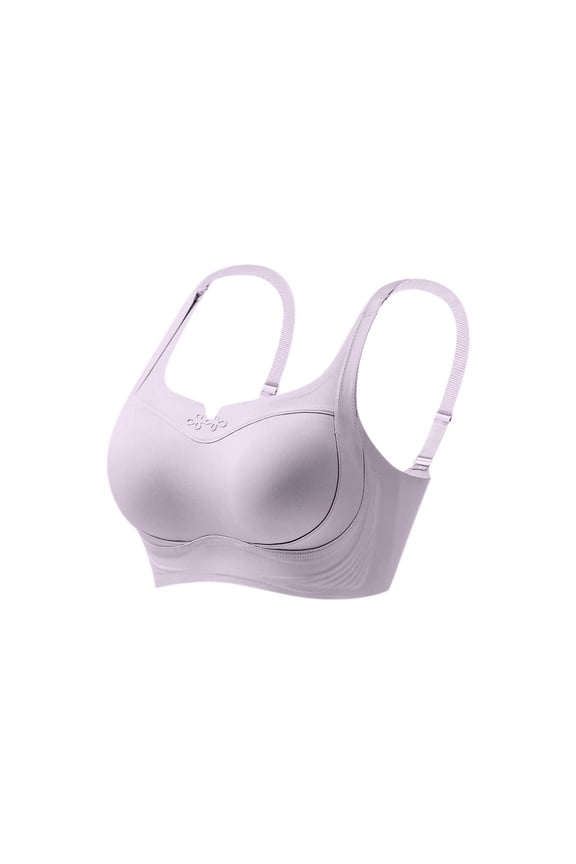 Women's Lightweight Everyday Bras - Women's Solid Color Sling Seamless Bra with Removable Pads Everyday Bras Purple 34