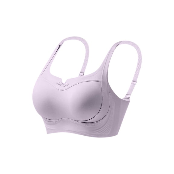 Busydd Bras for Women Comfy Breathable Wireless Bras Supportive Padded Push up Bras Solid Color Everyday Seamless Underwear for Women 40