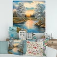 thumbnail image 2 of Designart ' Birches In The Autumn Woods Sunset ' Lake House Canvas Wall Art Print, 2 of 4