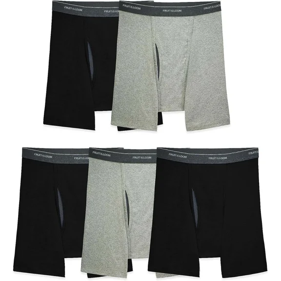 Fruit of the Loom Men's CoolZone Boxer Briefs (Black and Gray)7 Pack,Medium