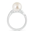 thumbnail image 2 of Angara South Sea Cultured Pearl Ring with Wing Motifs in 14K White Gold for Women | June Birthstone Jewelry for Her, 2 of 8