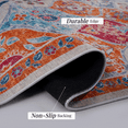 thumbnail image 4 of Oufan Floral Medallion Area Rug, Washable Boho Print Indoor Accent Carpet, Vintage Area Rugs, Low Pile Carpet, Non Slip Floral Area Rug, 3' x 5', 4 of 6