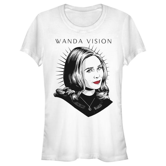 Junior's Marvel WandaVision Wanda Pop Graphic Tee White Large