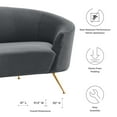 thumbnail image 3 of Sofa, Grey Gray, Velvet, Modern Contemporary, Mid Century Living Hotel Lounge Cafe Lobby, 3 of 8