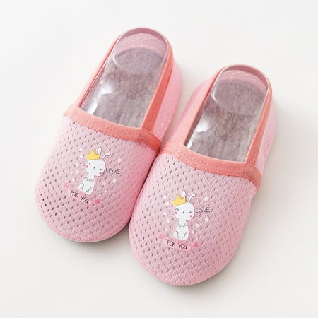 

TOWED22 Slippers For Kids Animal Kids Boys Girls Socks Barefoot Shoes Socks Non Slip Floor Cartoon Pattern Mesh Shoes Pink