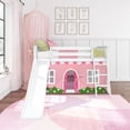 thumbnail image 2 of Low Bunk With Easy Slide & Light Pink & White Farmhouse Curtain, White, 2 of 10