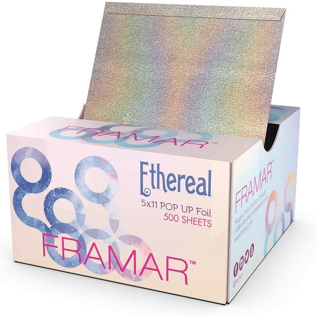 Lámina para el cabello FRAMAR Ethereal Pop Up para iluminar, 500 hojas
