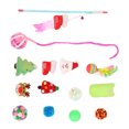 thumbnail image 4 of 14 Uds. De juguetes navideños para gatos, divertidos interactivos, plumas coloridas, juguetes de peluche, calcetines, juguetes para gatitos con temática navideña, 4 of 5