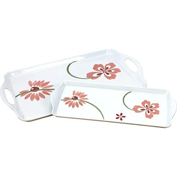 Corelle Coordinates Rectangular And Tidbit Serving Tray Set, White