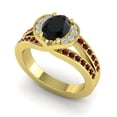 thumbnail image 2 of Diamond-Capitals 2.35 Carat Fine Oval Cut Black Onyx & Garnet Gemstone Proposal Ring for her Solid 18K Yellow Gold Size 7.5, 2 of 8