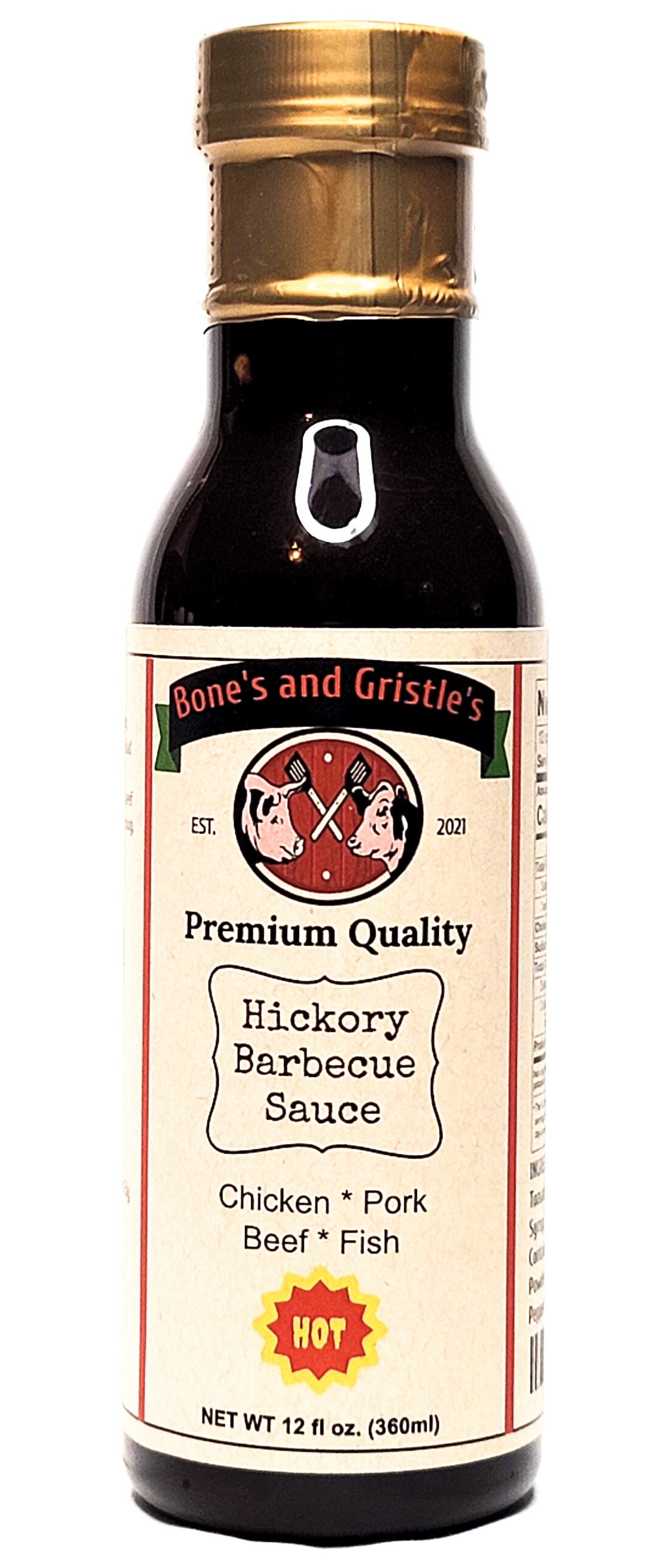 Bone's & Gristle's (Hot n Spicy) Sweet Hickory Barbecue Sauce, Choice