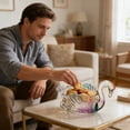 thumbnail image 3 of Crystal Swan Decorative Bowl, Festive Table Centerpiece for Candy and Fruit, Elegant Gift for Housewarming and Holiday Dining Table Decorations, 3 of 6