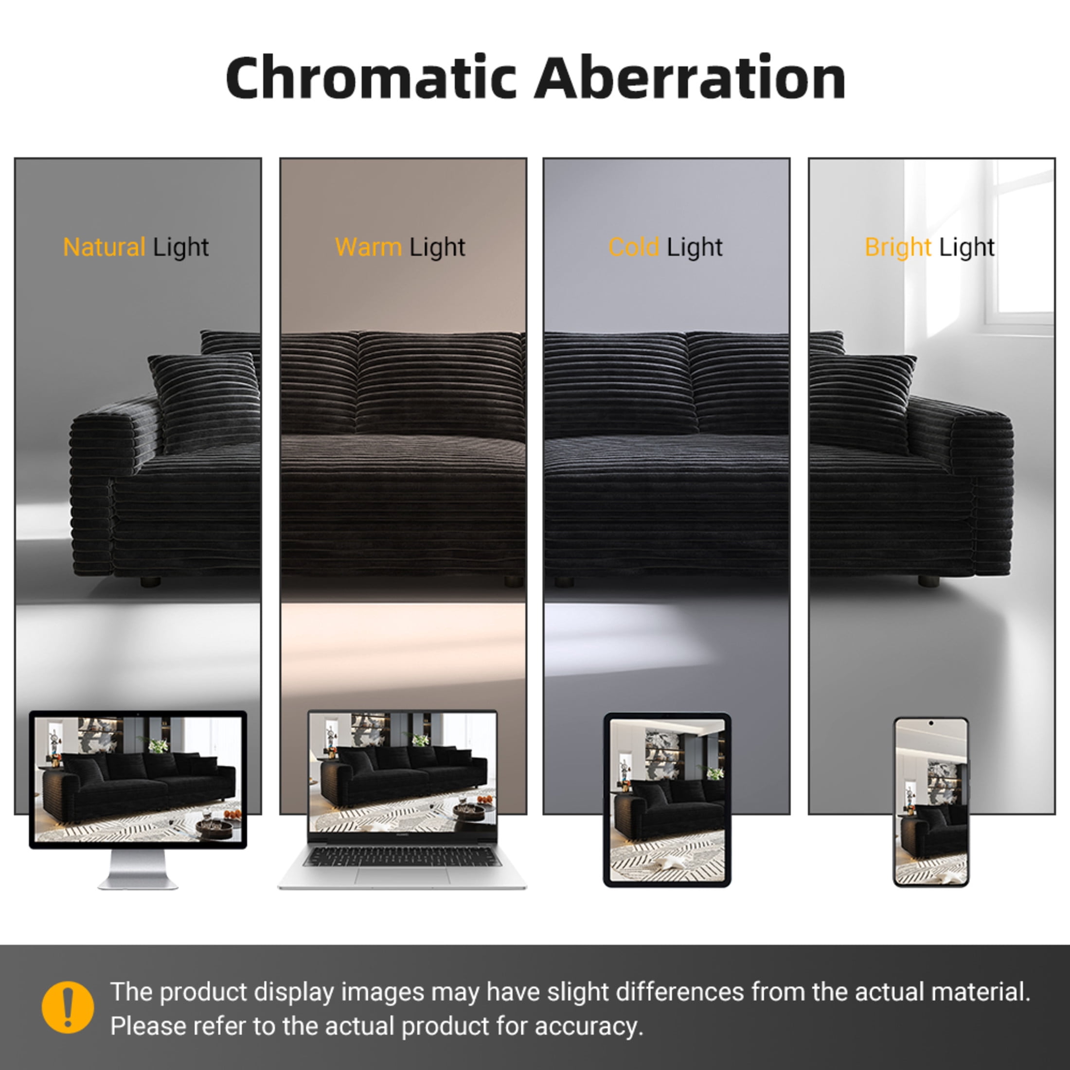 Noble House Nesta 4-Seat Plush Corduroy Cloud Sofa, Convertible Deep Seat Lounge Couch with 3 Ottomans & Soft Pillows, Black