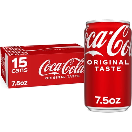 Coca-Cola Soda Pop Mini Cans, 7.5 fl oz, 15 Pack