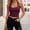 *Purple, variant on ClodeEU Women's Halter Neck Ribbed Crop Tank Top, Sleeveless Slim Fit Y2K Cami for Summer Army Green,Women's Plus L