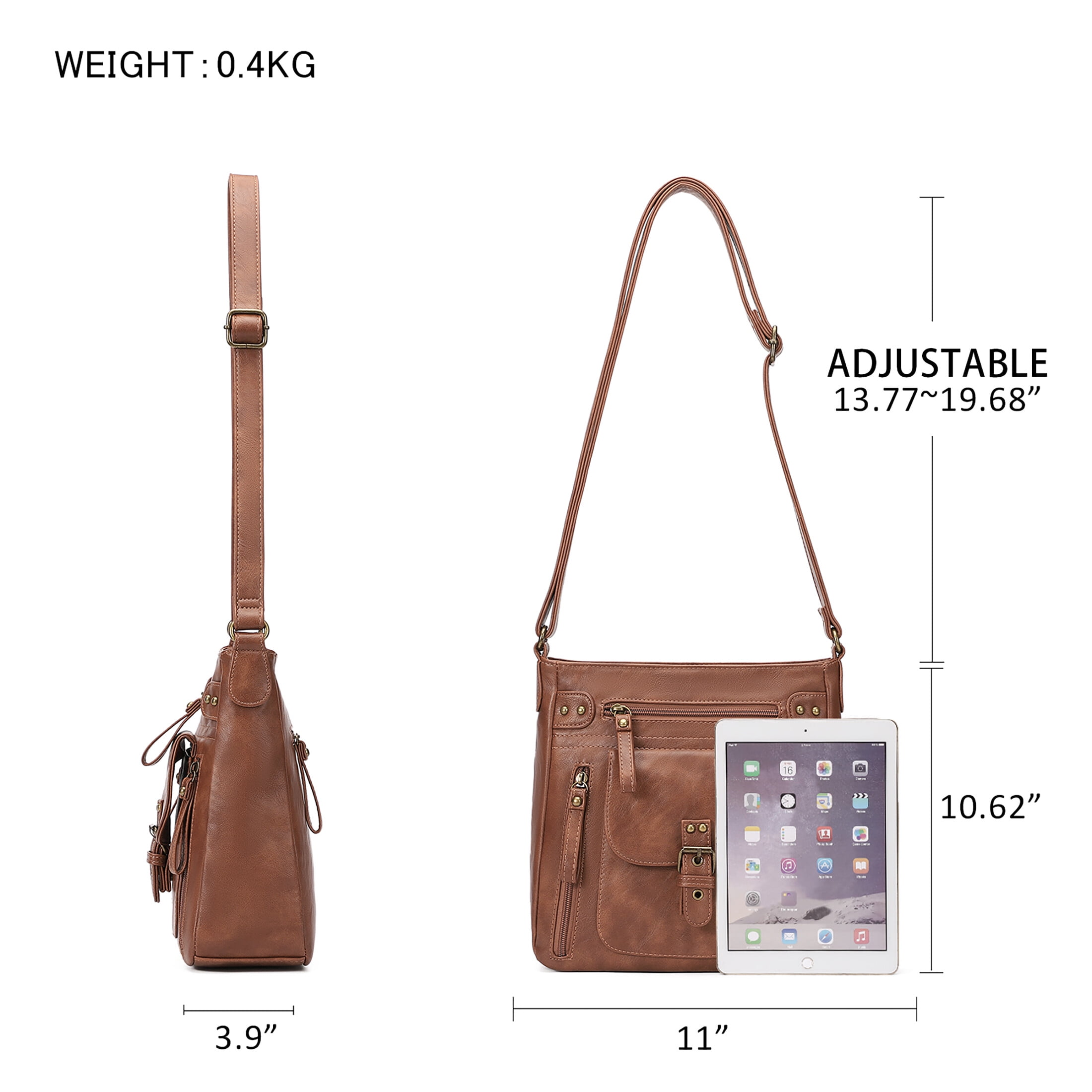 KL928 Medium Crossbody Purses for Women Handbag Leather Crossbody Shoulder Bags with Multi Pockets