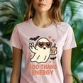 thumbnail image 5 of Boo Thang Energy Ghost Graphic Tee | Cute Bubble Tea Shirt for Women, Navy, Size L, 5 of 6