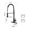 thumbnail image 6 of Cfowner High Arc Single Handle Kitchen Sink Faucet, Commercial Faucet with Pull Down Sprayer, 360°Swivel Spout, Matte Black, 6 of 8