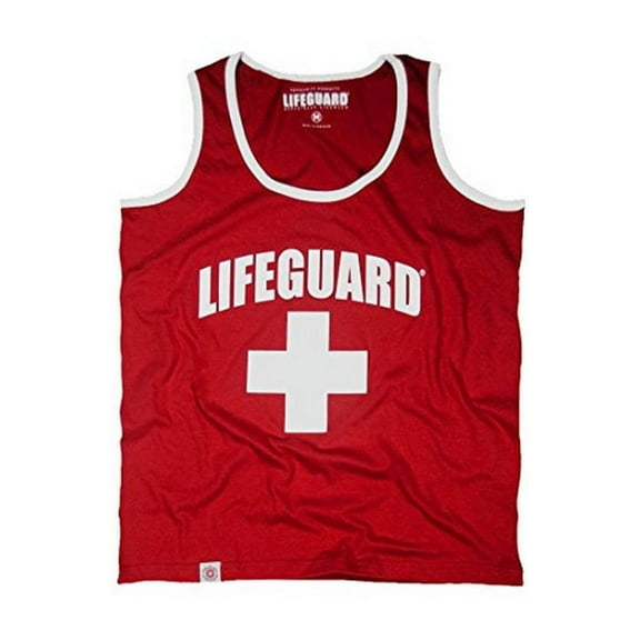 Officially Licensed Guys LIFEGUARD Muscle Tank with Contrast Piping Edge 100% cotton for Men