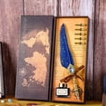 thumbnail image 3 of Vintage Quill Pen Glass Dip Pen Set with Ink and Letter Opener for Calligraphy Lovers, 3 of 3