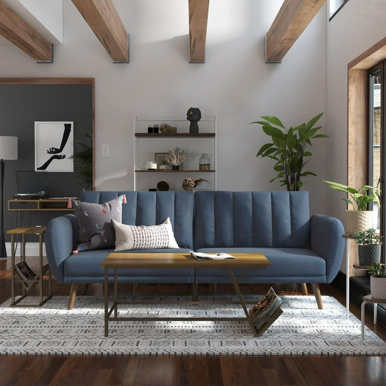 Novogratz Brittany Futon, Blue Linen - Walmart.com