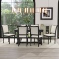 thumbnail image 2 of Atumon 7 Piece Dining Table Set, Wood Dining Room Set with 6 Cushioned Chairs, Dining Table Set for 6, Farmhouse Dining Table Set Furniture for Kitchen Dining Room, Brown, 2 of 10