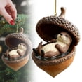 thumbnail image 4 of CPHDW7 Woodland Animal Christmas Decor, Acrylic Rustic Hanging Ornaments, Cozy Forest Creatures Tree Pendants for Vintage Holiday Home Wreaths Tabletop, 4 of 7