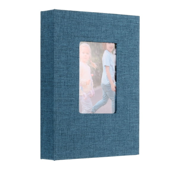 Small Photo Album, 5x7 Linen Cover Picture Book Hold 52 Photos, Blue