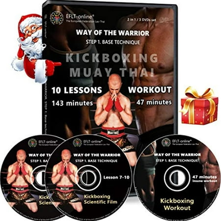 Kickboxing DVDs workout for women men 47 minutes - and Instructional kickbox Muay Thai video training 10 lessons 143 minutes - Cardio exercise - Way of The Warrior Step 1 Base technique - 2 in