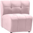 thumbnail image 3 of Meridian Furniture Causeuse Modulaire en Velours Rose Limitless, 3 of 8