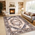 thumbnail image 2 of 6'x9' Washable Area Rugs for Living Room,Traditional Vintage Thin Rugs,Non-Slip Persian Carpet,Brown Coffee, 2 of 5