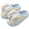 thumbnail image 2 of Zapatillas de algodón con lazo para mujer, pantuflas peludas lindas de Eva para el hogar, antideslizantes y cálidas, para otoño e invierno, 2 of 5