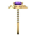 thumbnail image 3 of 2.6 ctw with Simulated Diamond Halo Accents Anniversary Ring for Women | Round Cut Natural Amethyst | Hyperallergenic Solid 14K Yellow Gold, 3 of 5