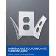 thumbnail image 3 of Hyper Tough Duplex Screwless Wallplate, Impact Resistant, Snaps in Place for a Seamless Look, Matte Finish, White, 3 of 7