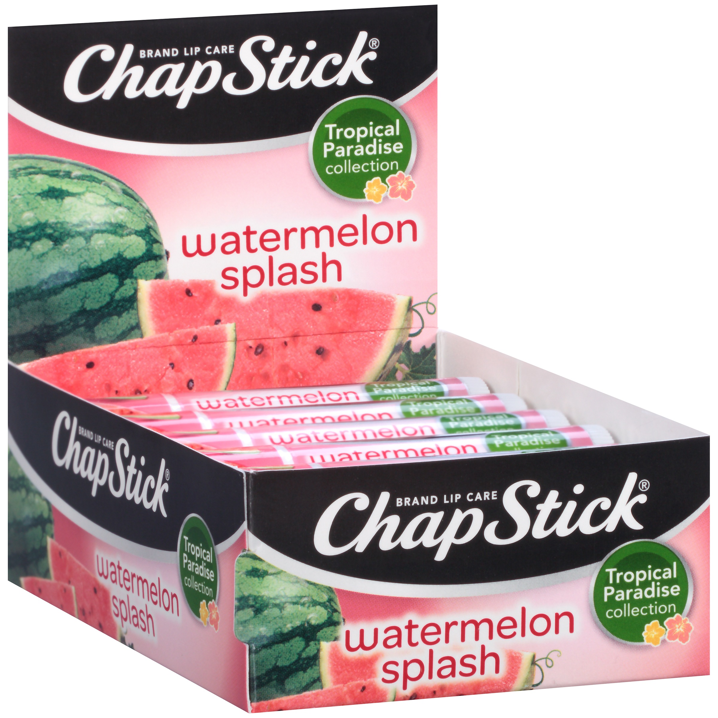 ChapStick Tropical Collection (Watermelon Splash Flavor, 1 Stick) Flavored Lip Balm Tube, 0.15 Ounce Tube
