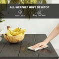 thumbnail image 4 of Square Outdoor Dining Table for 4, All-Weather HDPE Top and Rust-Resistant Metal Frame, 35.4" W x 35.4" D Black Patio Table for Garden, Backyard, Balcony and Deck Dining Area, 4 of 7