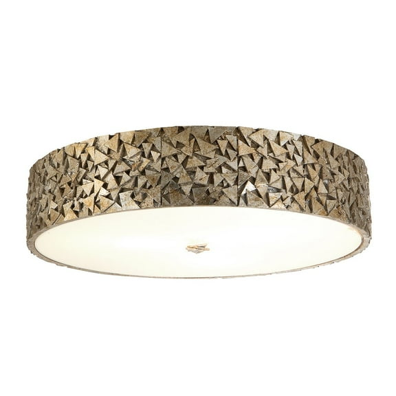 Lucas McKearn Mosaic 20" Round 3-light Transitional Metal Flush Mount in Silver