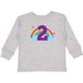 thumbnail image 3 of Inktastic 2nd Birthday Rainbow Cute Girls Girls Long Sleeve Toddler T-Shirt, 3 of 5