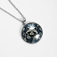 thumbnail image 4 of Raccoon Glass Circular Pendant Necklace - Stylish Jewelry Statement Piece, 4 of 5