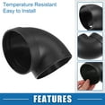 thumbnail image 3 of Unique Bargains Car Heater Warm Air Ducting Pipe Single Connection Elbow Outlet Connector 3.54'' 90mm OD Black, 3 of 6